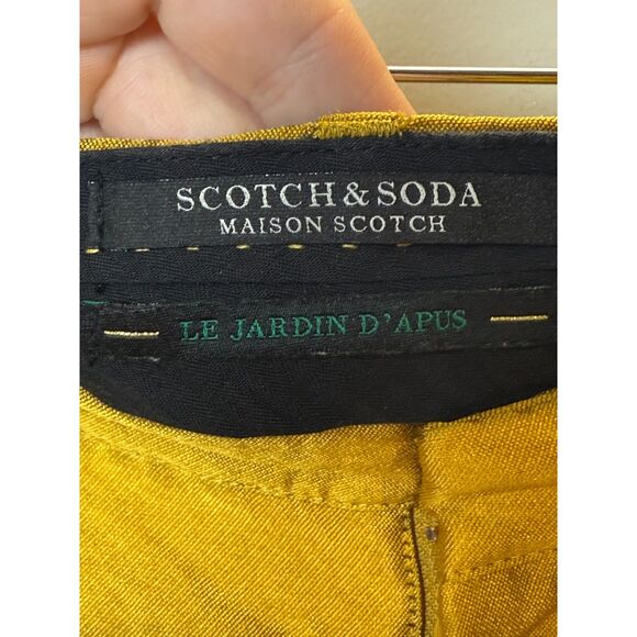 Scotch & Soda Tapered Ankle Pants Women’s Size 1 Mustard Yellow Mid Rise - Picture 2 of 4
